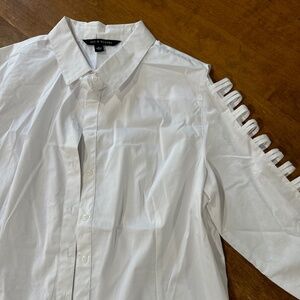 Button Down Top with Arm Slits